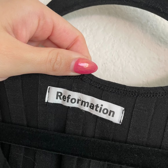 Reformation Black Mel Ribbed Dress - Picture 7 of 8